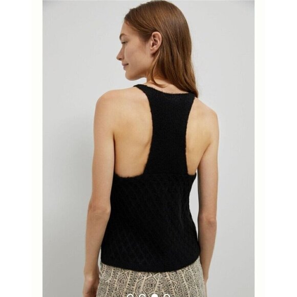 Anthropologie Women's Knit Top Size S Black Sleeveless - Picture 6 of 8